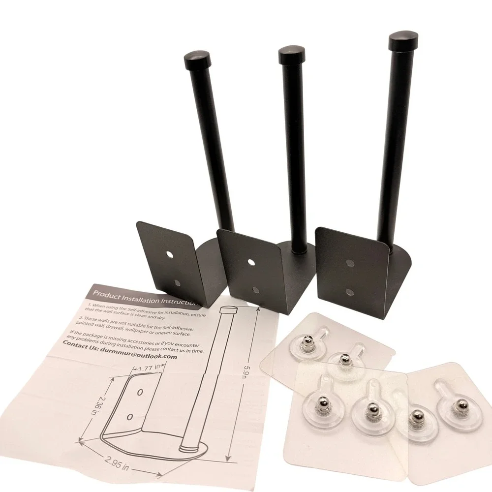 Wall Mount Hat Rack 3 Organizer Black Metal Storage Display Modern Cap Closet